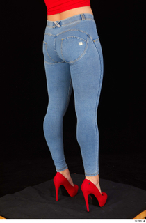 Daisy Lee blue jeans casual dressed leg lower body red…